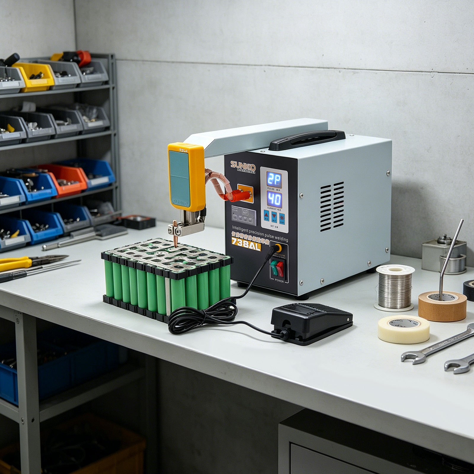 Battery Welding Machine Electric Handheld Pulse Spot Welder 50-900A 3.6KW 110V