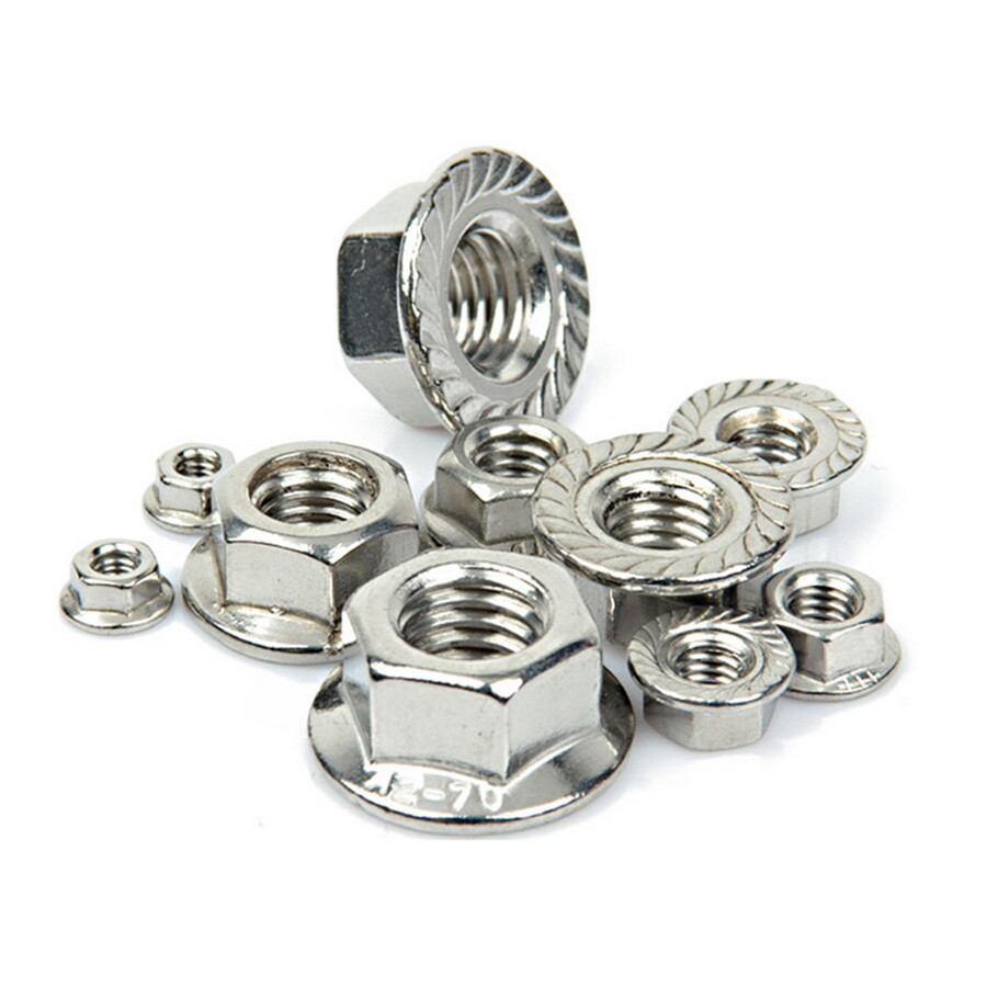 304/316/201 Stainless Steel Serrated Flange Lock Nuts M3 M4 M5 M6 M8 M10 M12-M16