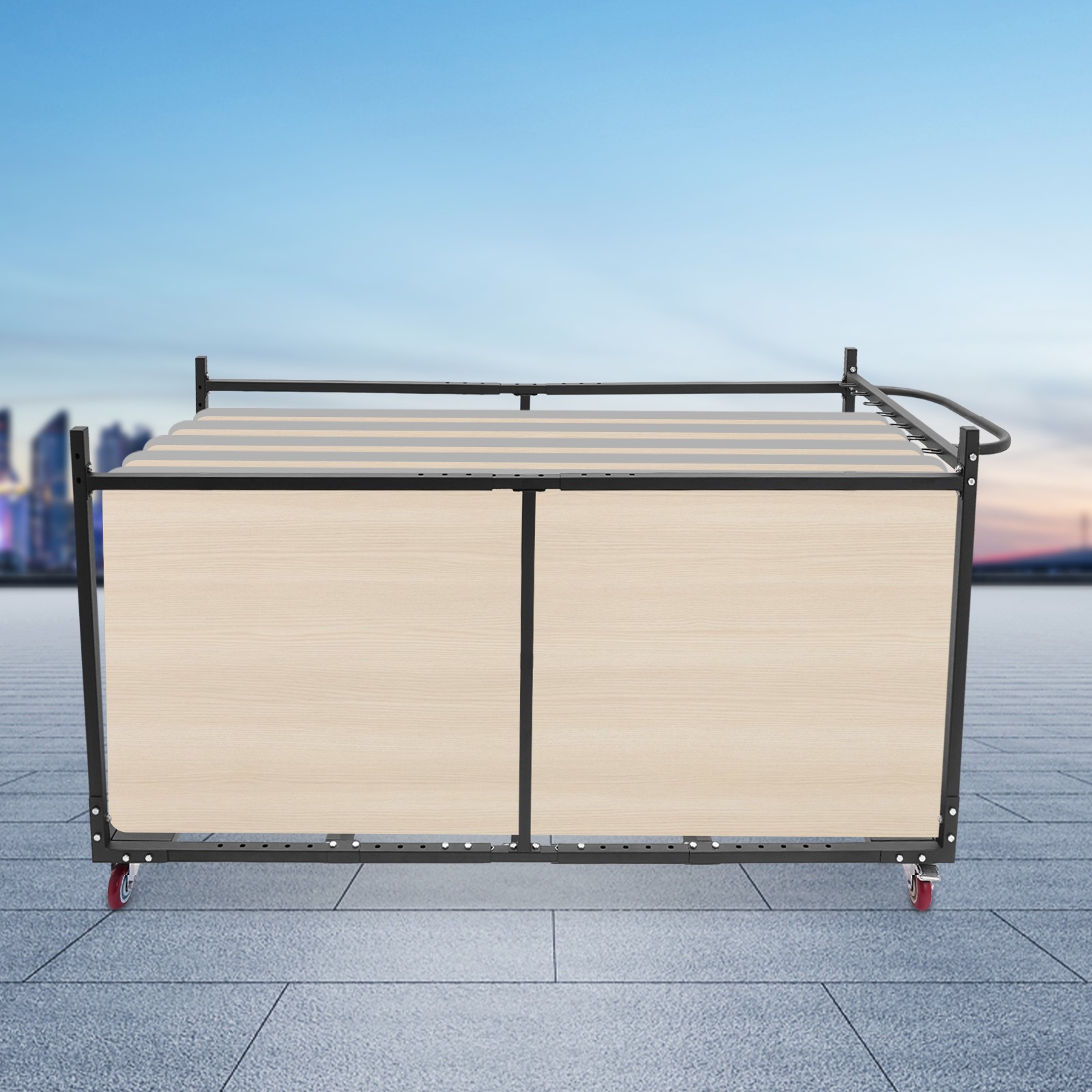 Folding Table Cart Folding Table Trolley Q235 Steel Table Storage Rack Desk