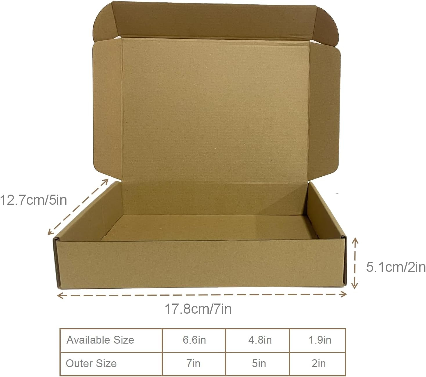 7X5X2 Inch Set of 50 Pack Brown Corrugated Shipping Boxes – Cardboard Boxes for