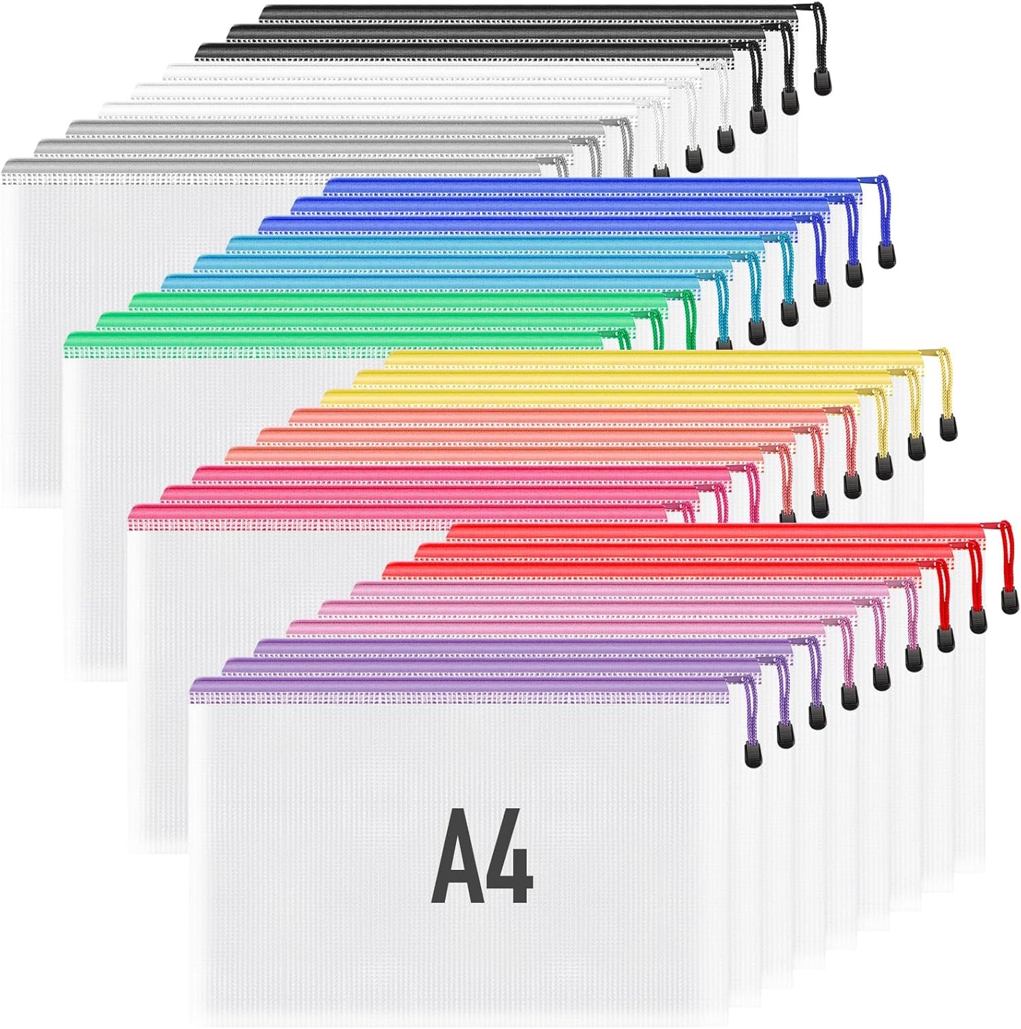 Zipper Pouch, 13.0×9.0 in (12 Colors, 36 Packs), Zipper Bags, Board Game Storage