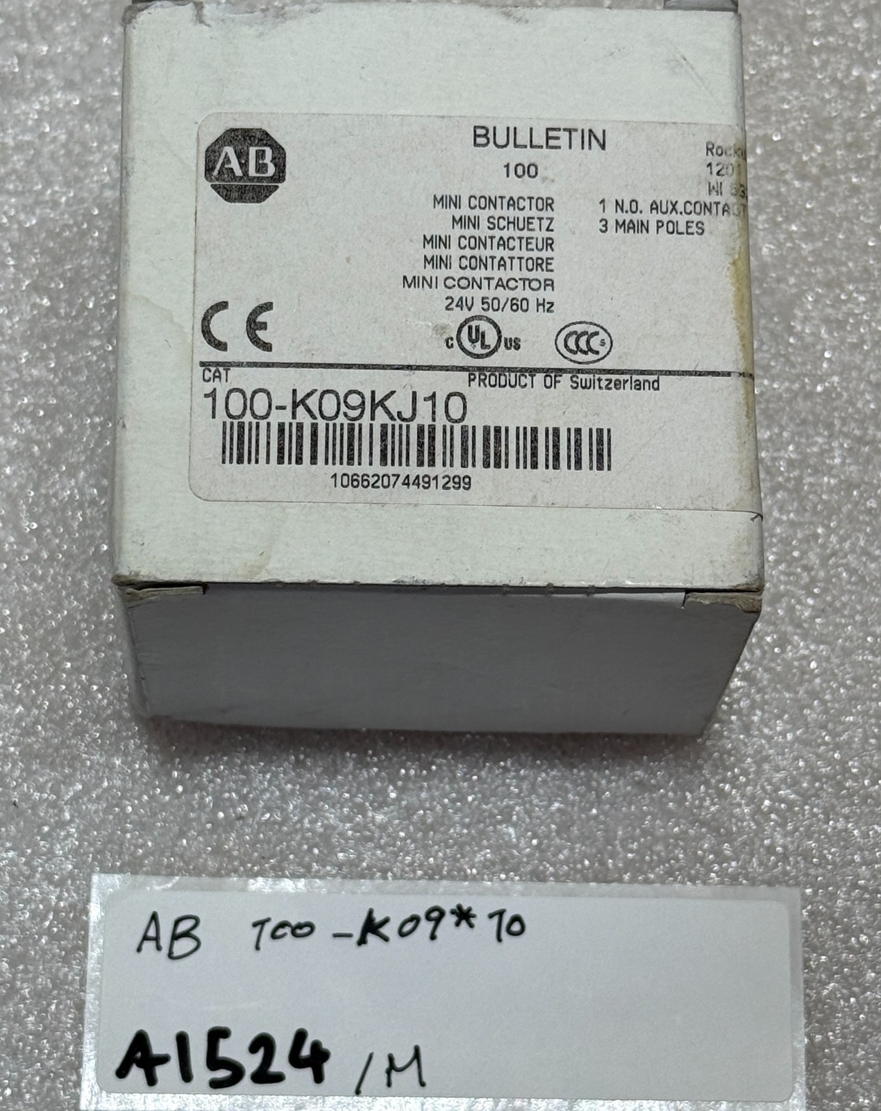 ALLEN-BRADLEY Mini contactor 100-K09*10 24V 50/60HZ 100-K09KJ10