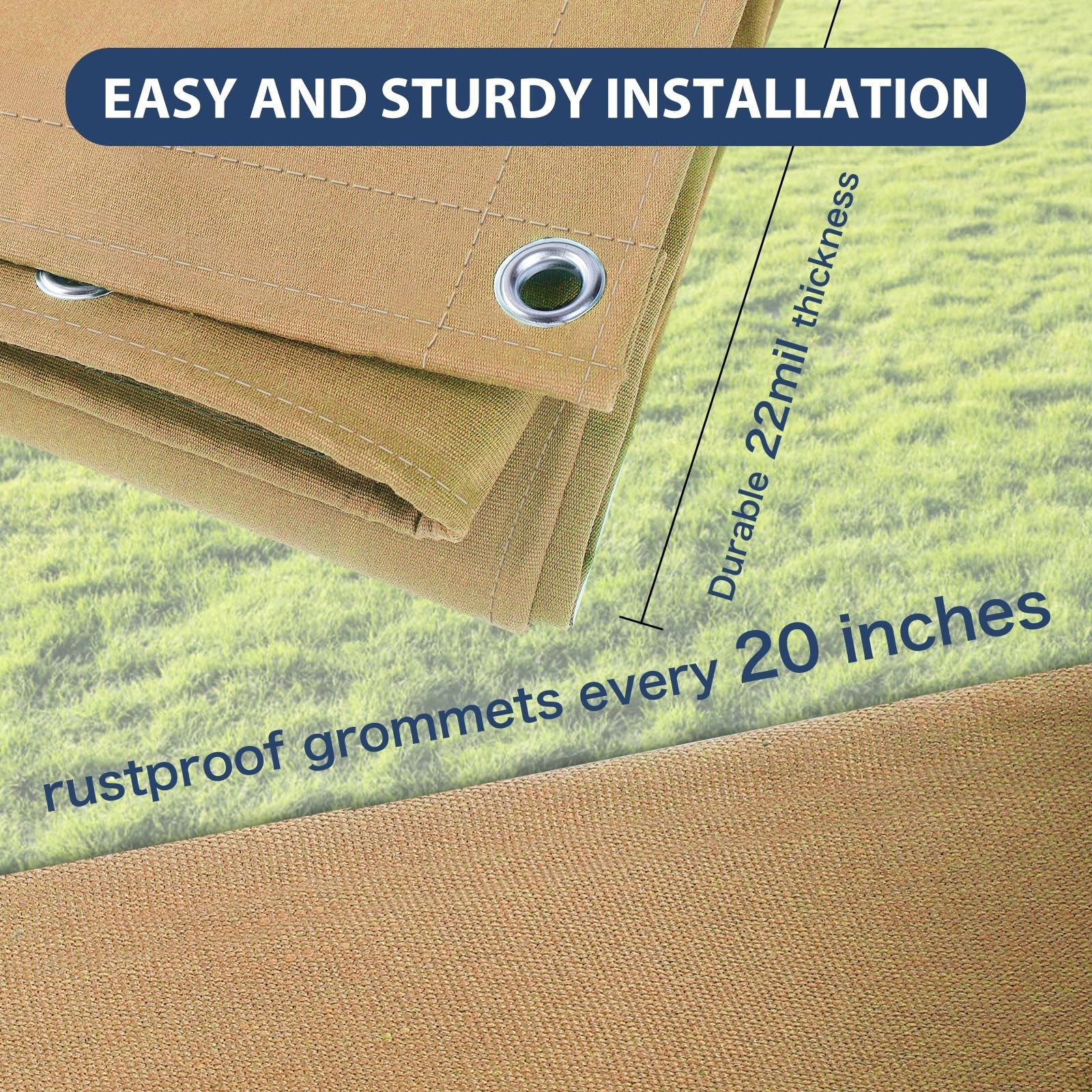 12’x16’ Canvas Tarps Heavy Duty Waterproof Tarpaulins with Aluminum