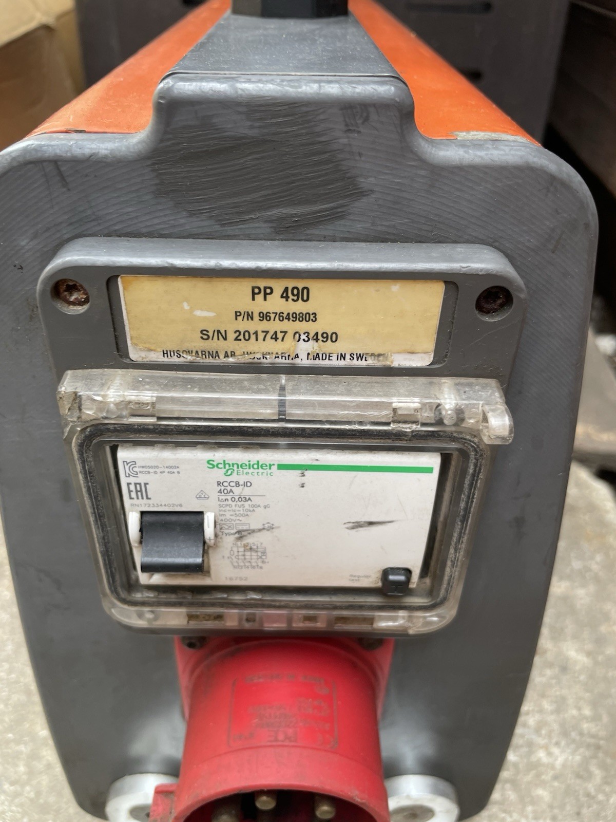 Husqvarna WS 482 HF System With PP 490 Wall Saw