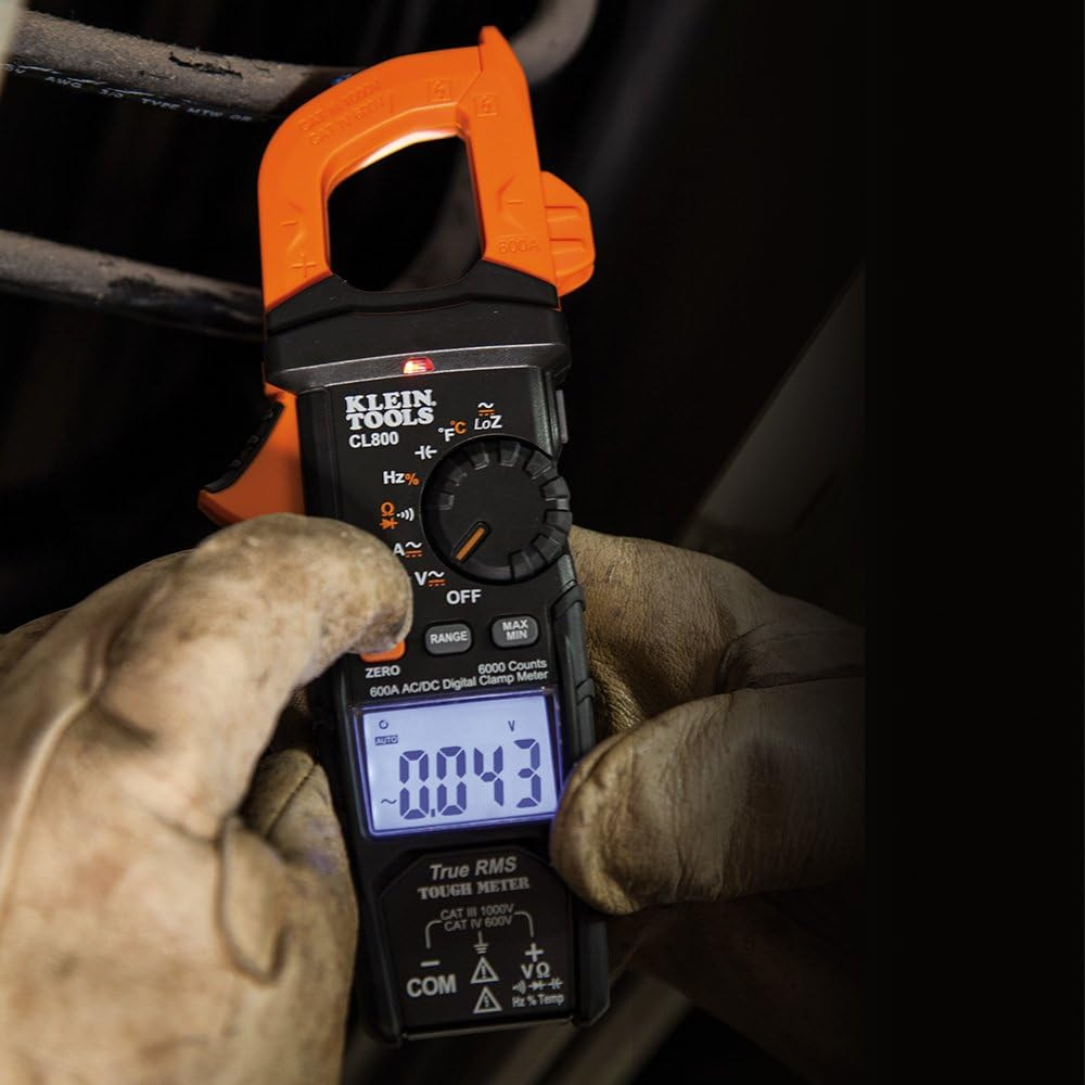 CL800 Digital Clamp Meter, Auto Ranging TRMS, AC/DC Volt/Current, LOZ, Continuit