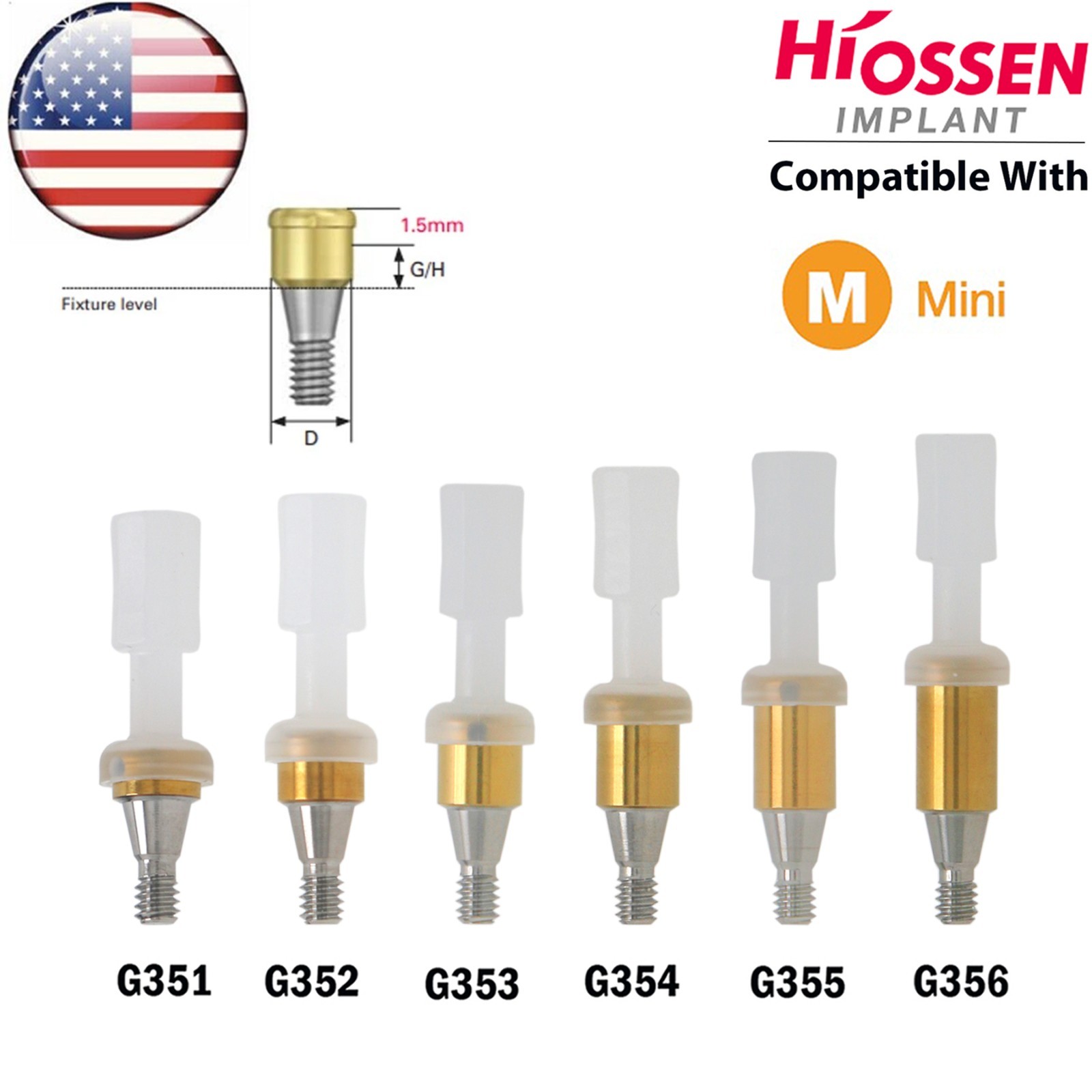 US Dental Locator Tapered Abutment For Hiossen/Zimmer/Nobel Biocare/Mis/Adin