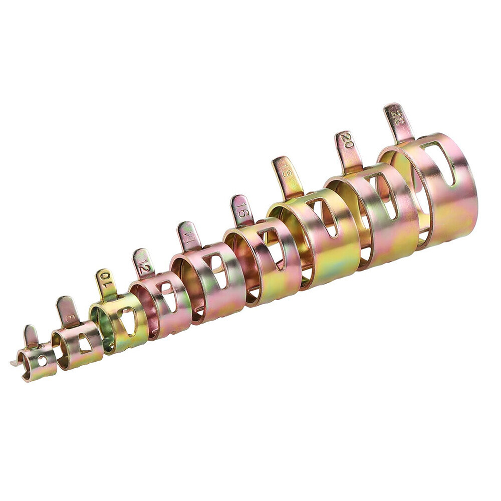 115x Hose Spring Clamps Fasteners Kit 6-22mm Fuel Water Line Pipe Air Tube Clips