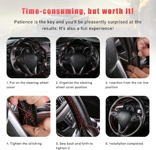 Genuine Leather Steering Wheel Cover, Breathable A Size: Full HoleColor: Beige