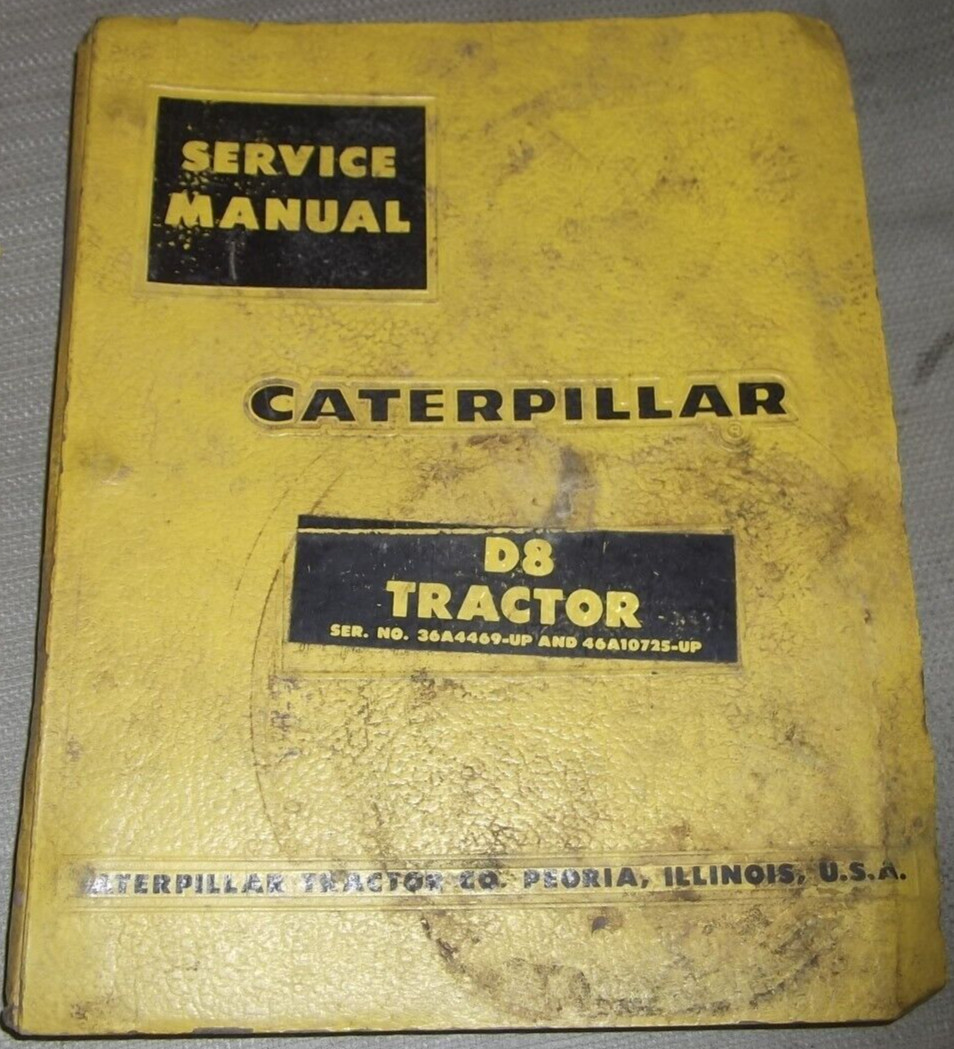 CAT CATERPILLAR D8 D8H TRACTOR DOZER SERVICE SHOP REPAIR MANUAL BOOK 36A 46A
