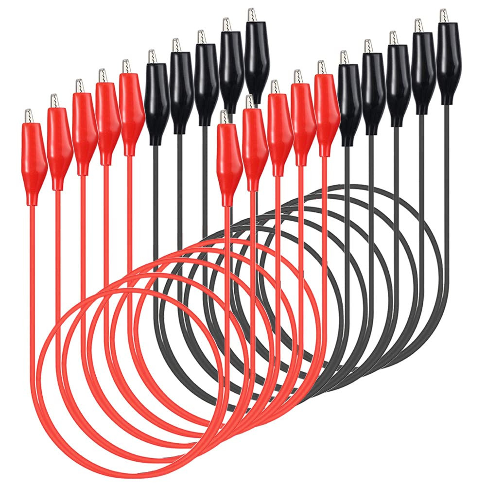 Alligator Clips Electrical 10Pcs, 0.5Mm² /20AWG Wire, Insulated Test Leads with