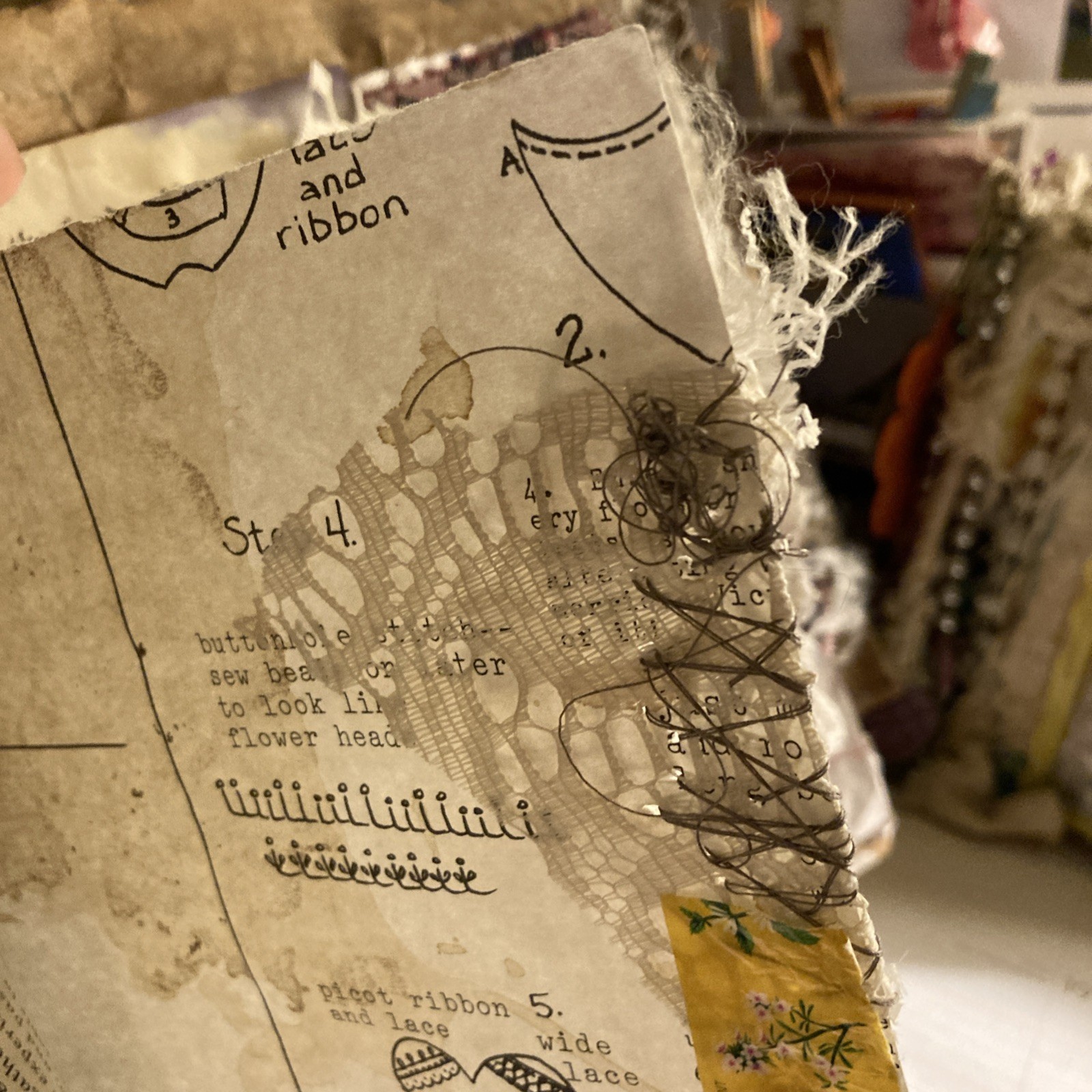 Junk Journal Intercession, Coffee Stain Pages