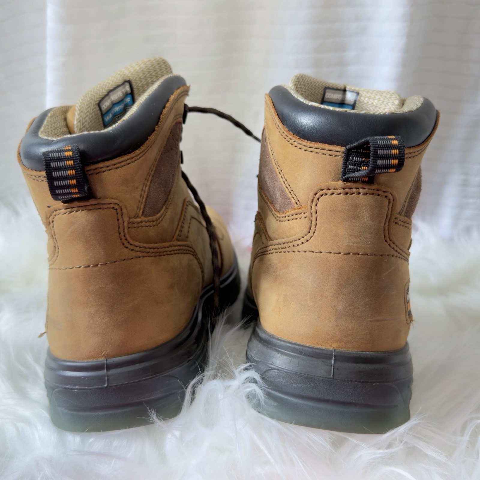 Ariat Work Composite Toe Waterproof Work Boots Tan/Brown Lace-Up Men’s 10.5W