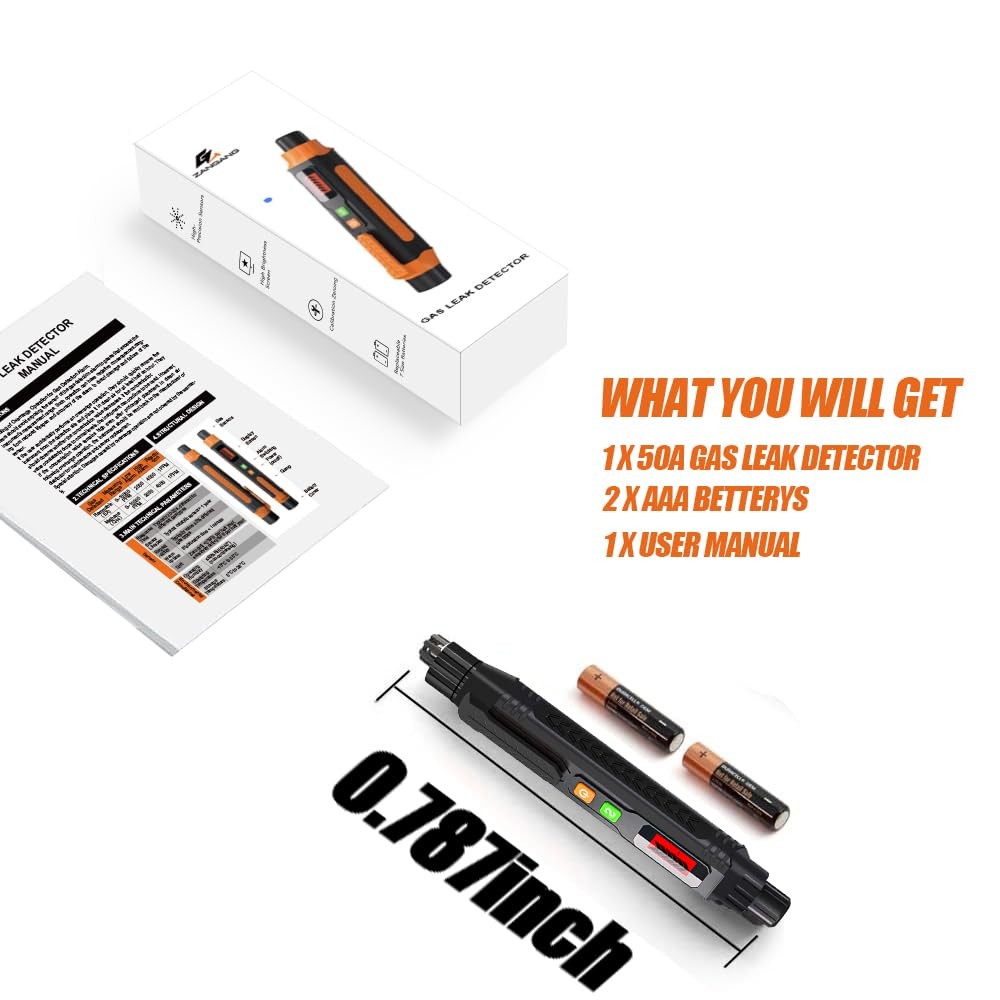 Natural Gas Leak Detector with Audible & Visual Alarm