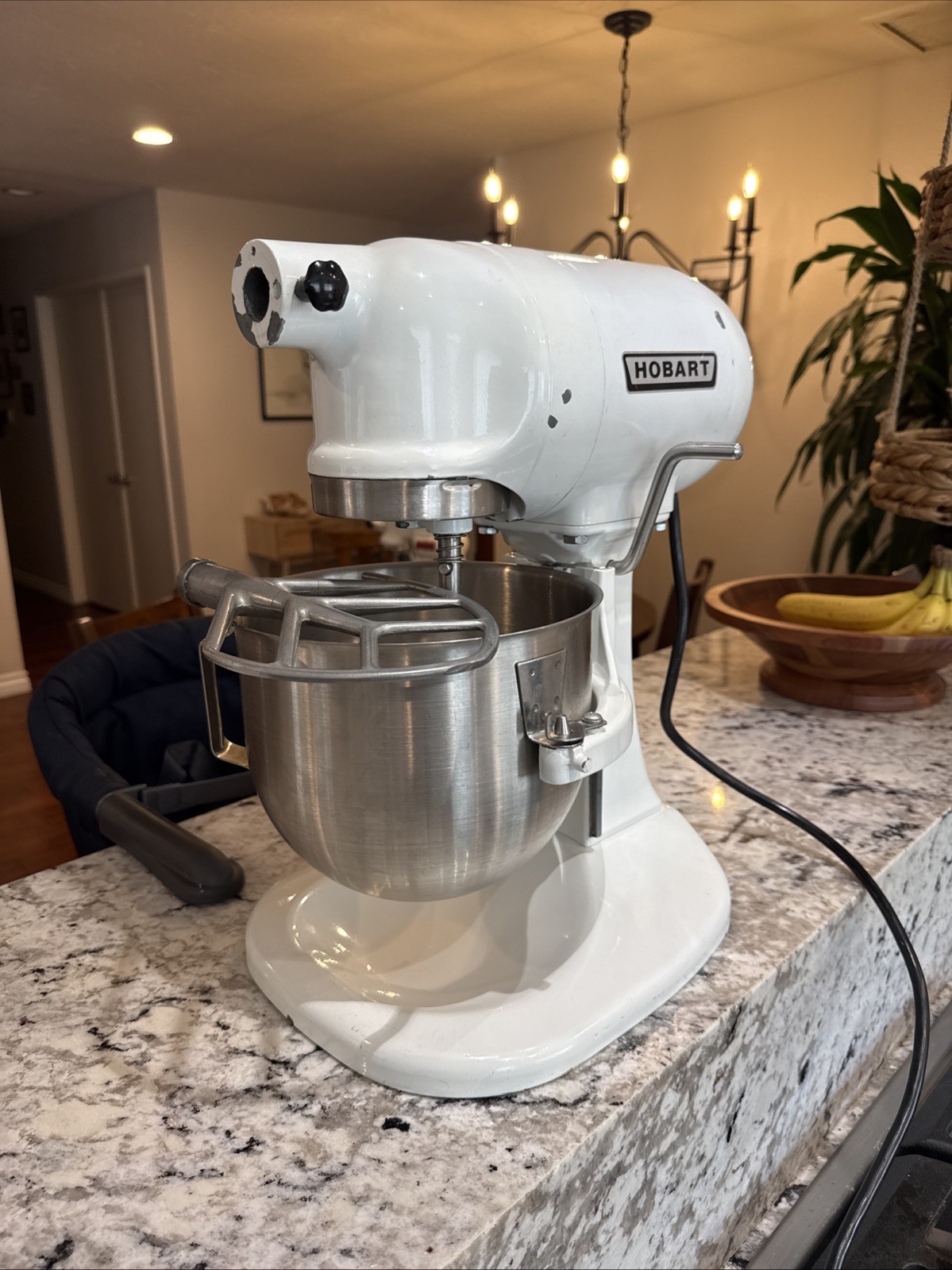 Hobart N50 Commercial Mixer WHITE Counter Top 5 Quart 3 Speed +Bowl+paddle WORKS