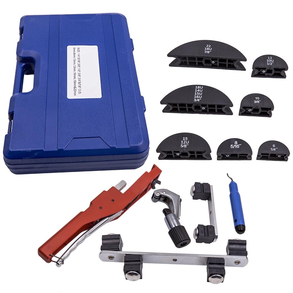 Ratcheting Pipe Bender HVAC Refrigeration Tube Bending Heads Cutter Tool Kit New