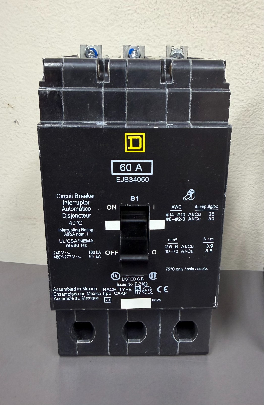 SQD EJB34060 (3P-60A-480V-65k AIC) 100+ STOCK *SHIPS SAME DAY UPS*
