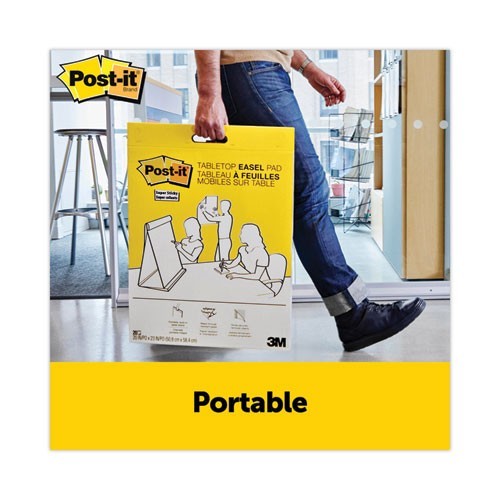 Post-it Super Sticky Tabletop Easel Pad, Unruled, (20) White 20×23 Sheets