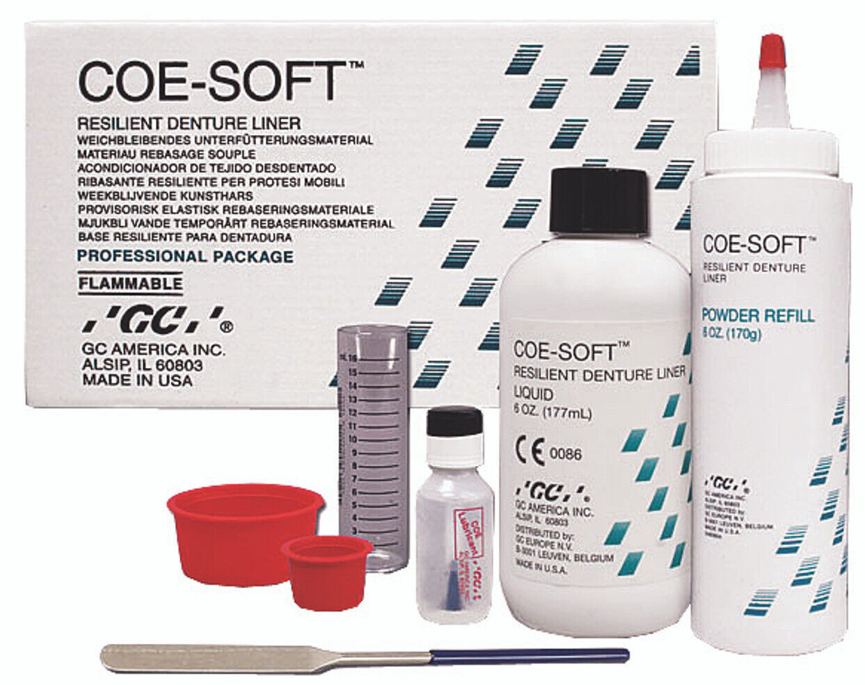 GC America COE-SOFT Soft Denture Reline Material Professional Package