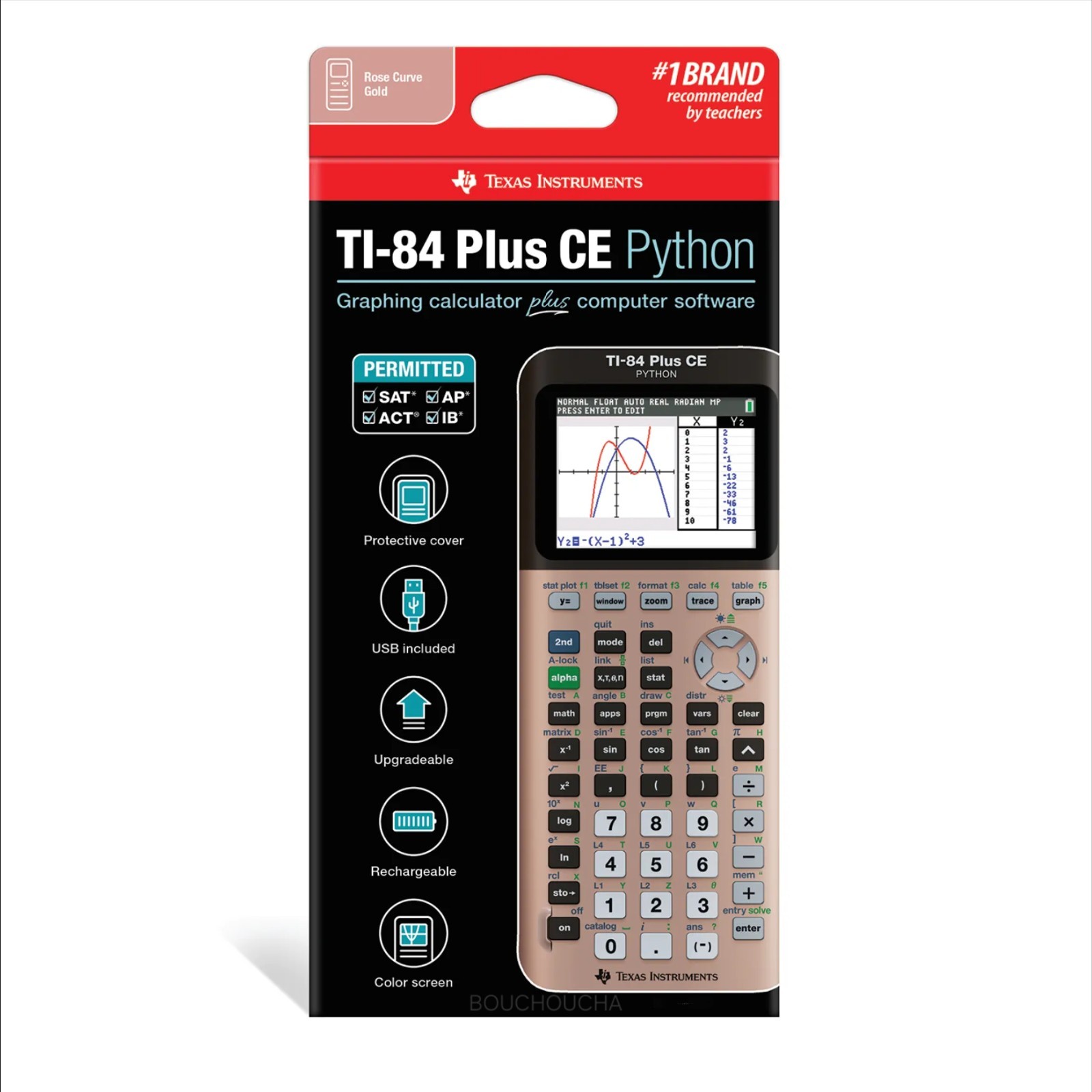 TEXAS INSTRUMENTS TI-84 PLUS CE COLOR GRAPHING CALCULATOR – ROSE GOLD