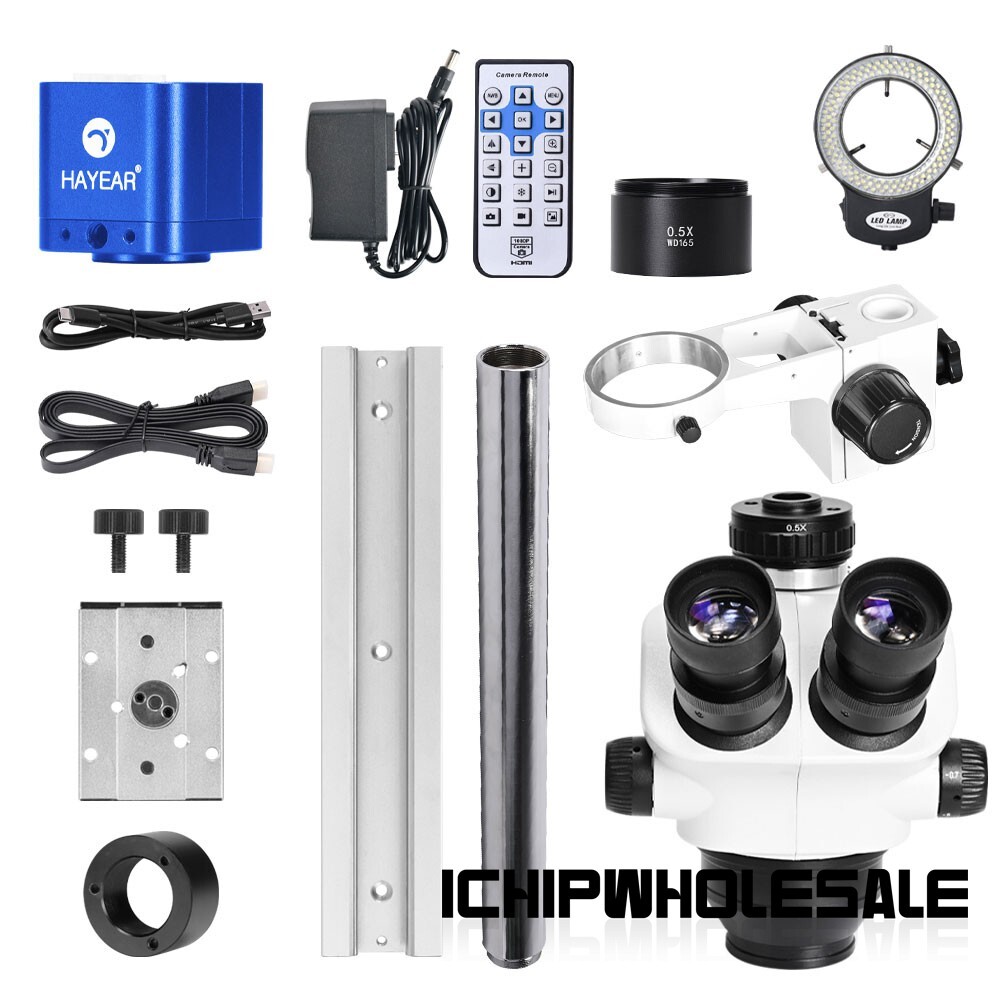 HY-5100-HG7045 7-50X Slide-rail Base Microscope Camera Stereo Trinocular Lens