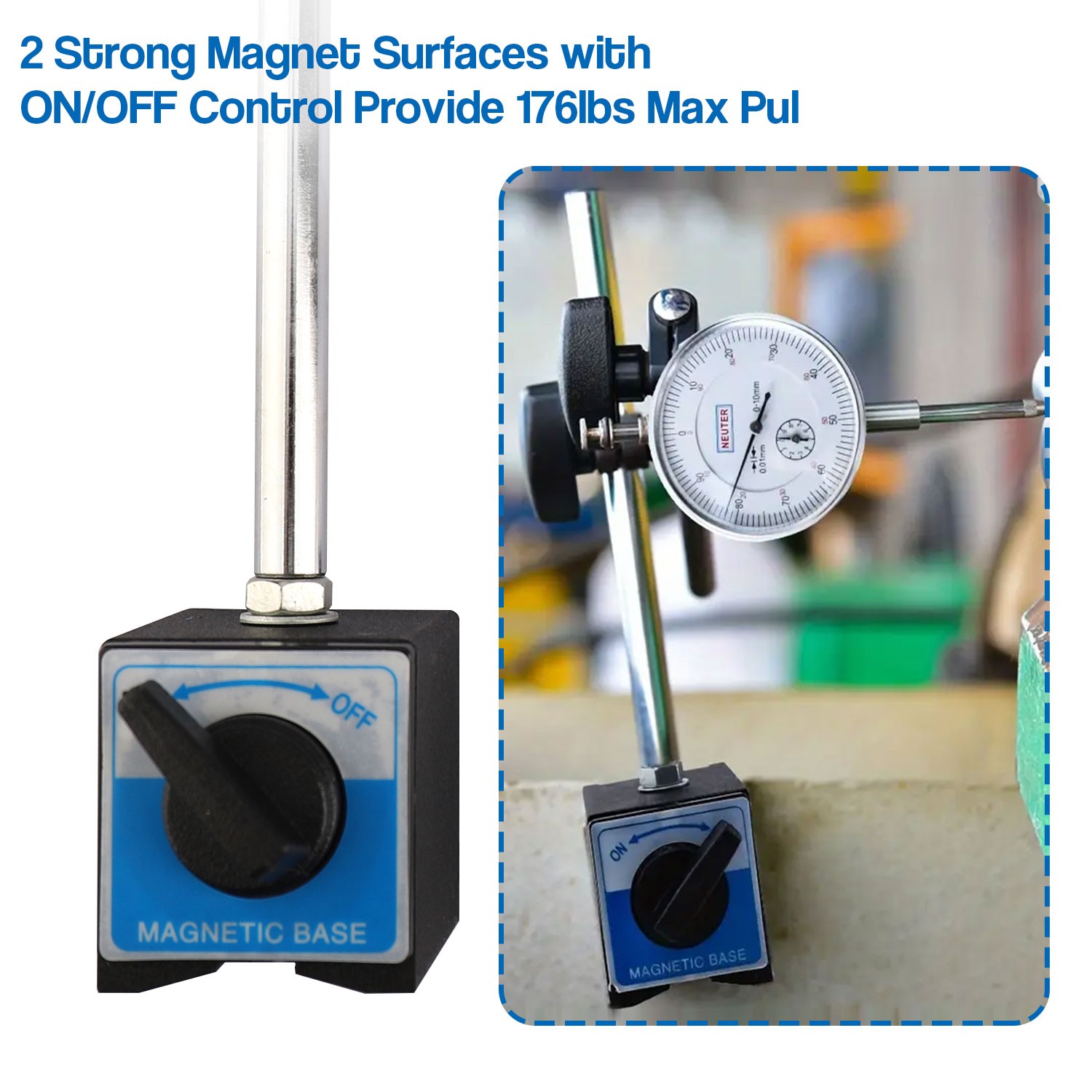 Dial Indicator with Magnetic Base 0.001″Precision Gauge Test Indicator Point Set