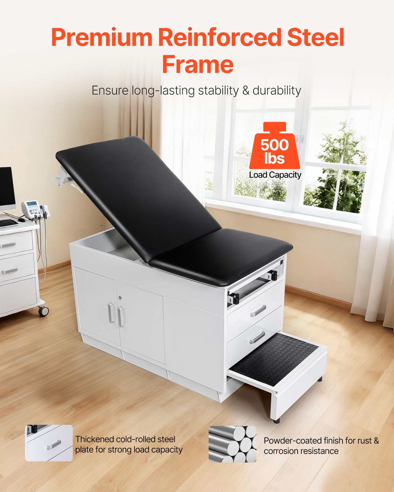 VEVOR Medical Exam Table Medical Examination Bed with Locking Cabinet & Drawers