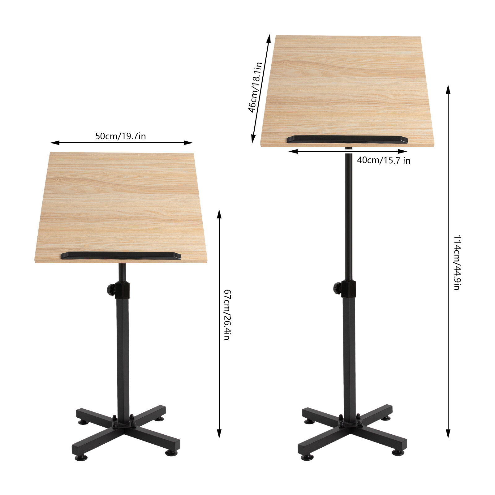 Portable 360�� Adjustable Lectern Presentation Podium Stand with Laptop Holder