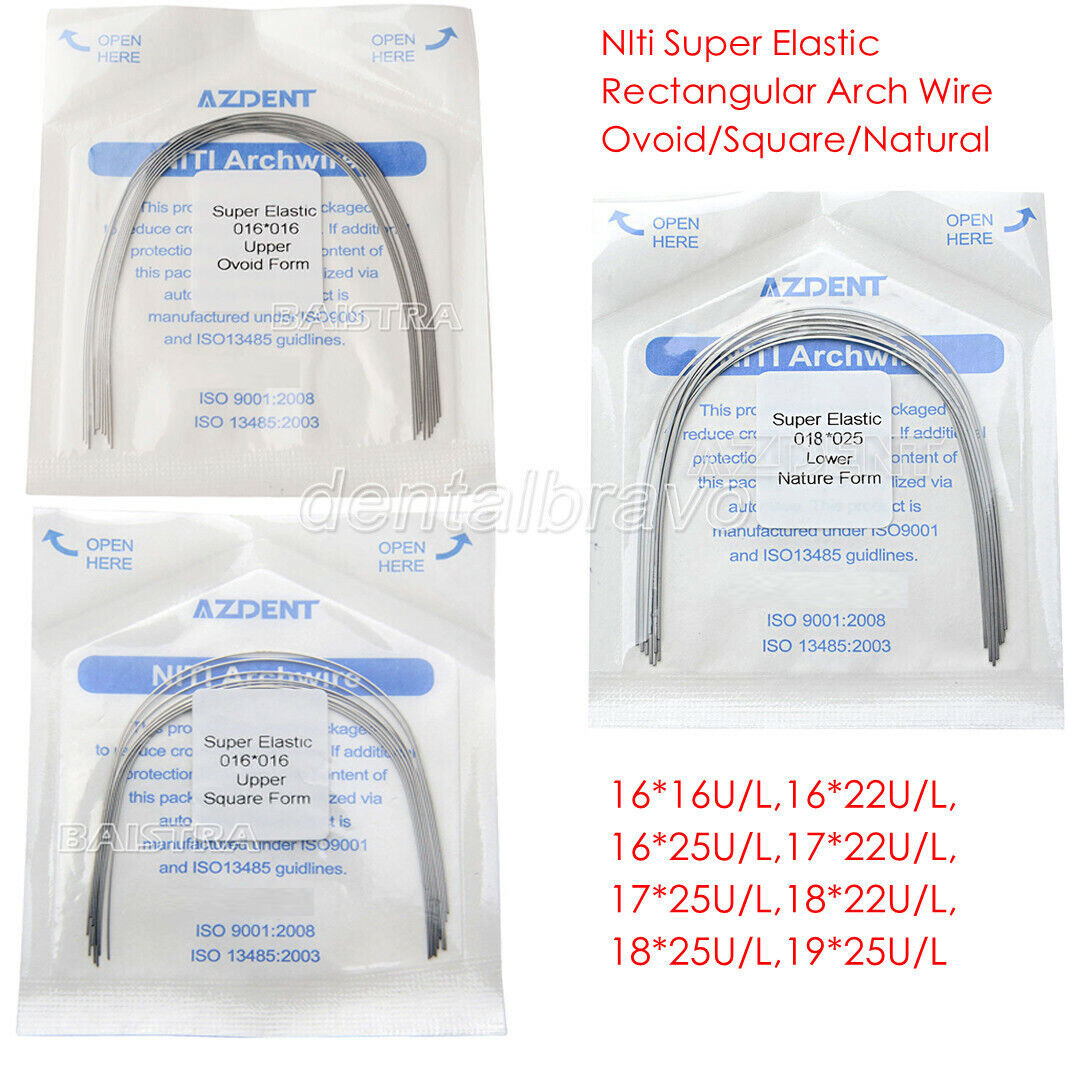 AZDENT Dental Ortho NIti Super Elastic Rectangular Arch Wire Ovoid/Natural