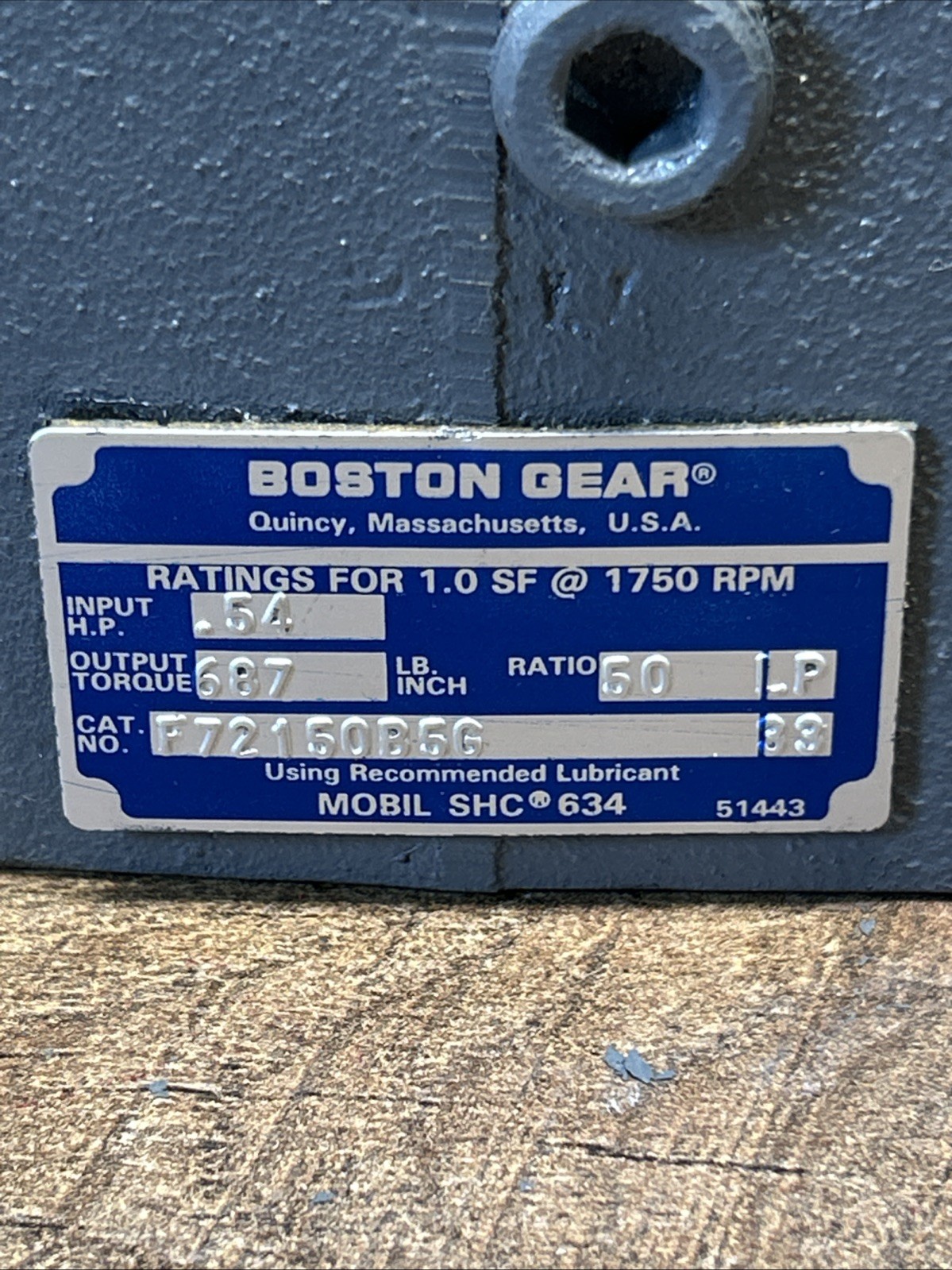 Boston Gear F721-50-B5-G, 50:1 Ratio, Speed Reducer, 56C Frame