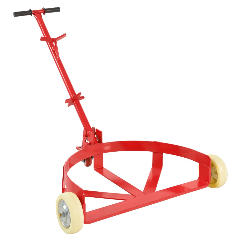 55 Gallon Red Drum Dolly 1200LBS Steel Caddy 2 Fixed+1 Swivel PU Wheels