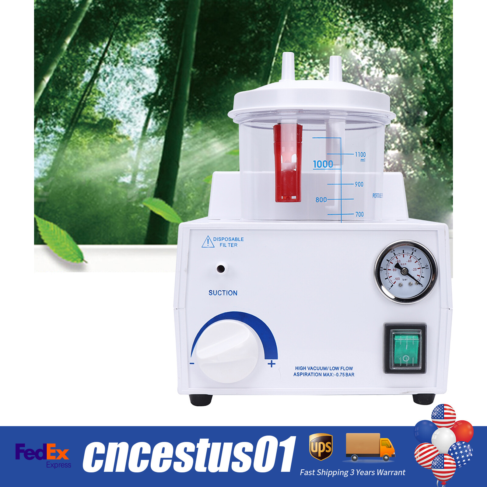 Portable Dental Phlegm Suction Unit Emergency Medical Vacuum Aspirator Machine