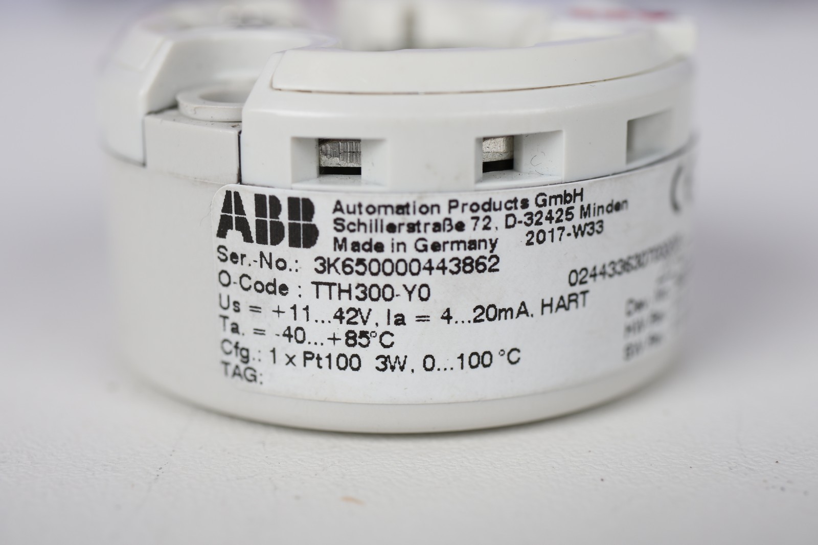 ABB TTH300-Y0 (HEAD-MOUNTED TEMPERATURE TRANSMITTER) – 6 months warranty