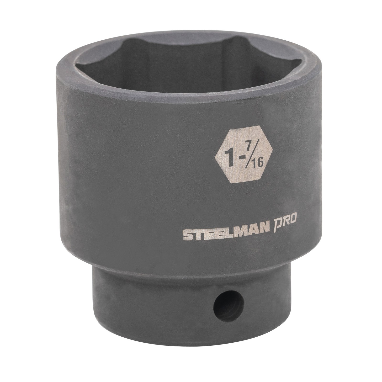 STEELMAN PRO 1/2-Inch Drive 1-7/16-Inch Shallow 6-Point Impact Socket, 60510