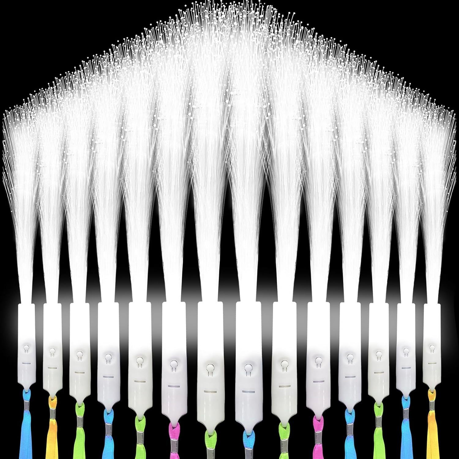 100 PCS White Fiber Optic Wands, LED Fiber Wands, Wedding Party Supplies