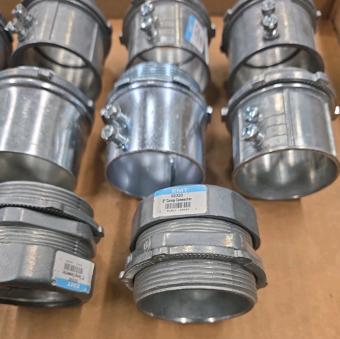 2 inch EMT Assorted Connectors, Set Screw &Compression-Lot of 11-