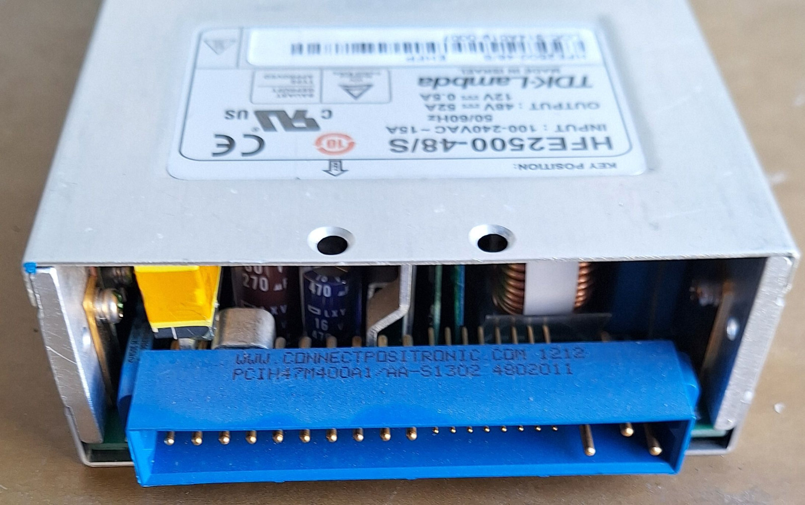 Power Supply, 120-240VAC to 48VDC or 12VDC OUT, TDK-Lambda HFE2500-48/S