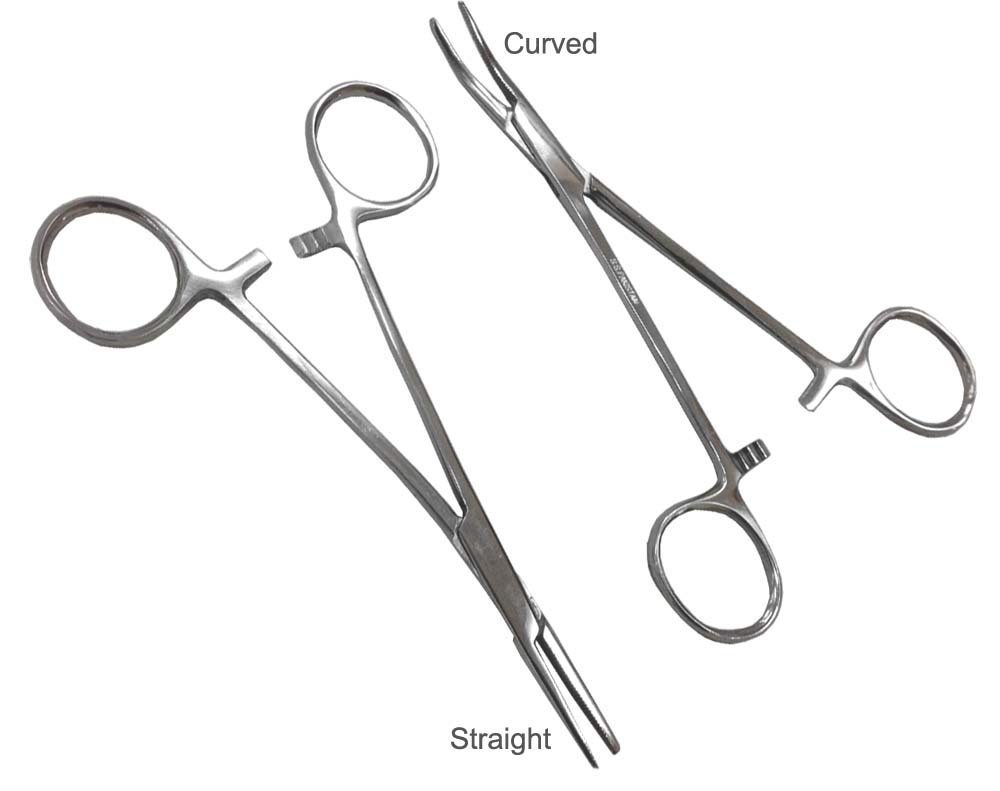 5.5″ 5 1/2 HEMOSTAT kelly forceps medical Curved and Straight – 2 Pieces