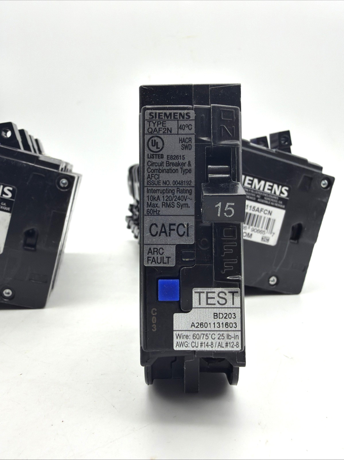 SIEMENS QA115AFCN 15A AFCI PLUG-ON NEUTRAL NO PIGTAIL BREAKER 10KA NEW LOT OF 13