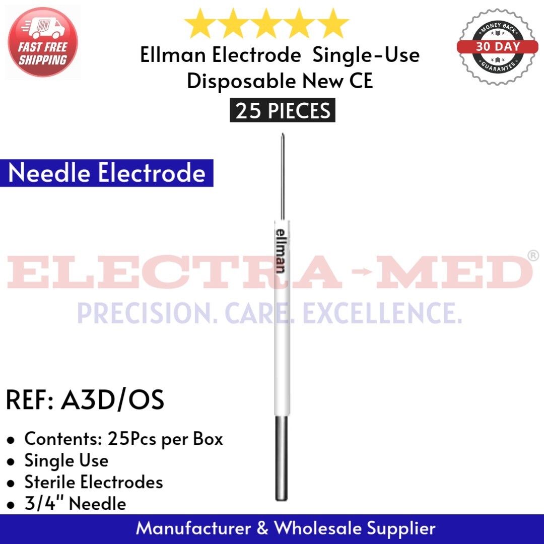 Ellman Electrodes – 14 Types: Ball, Needle, Scalpel, Diamond, Round, U – 25 Each