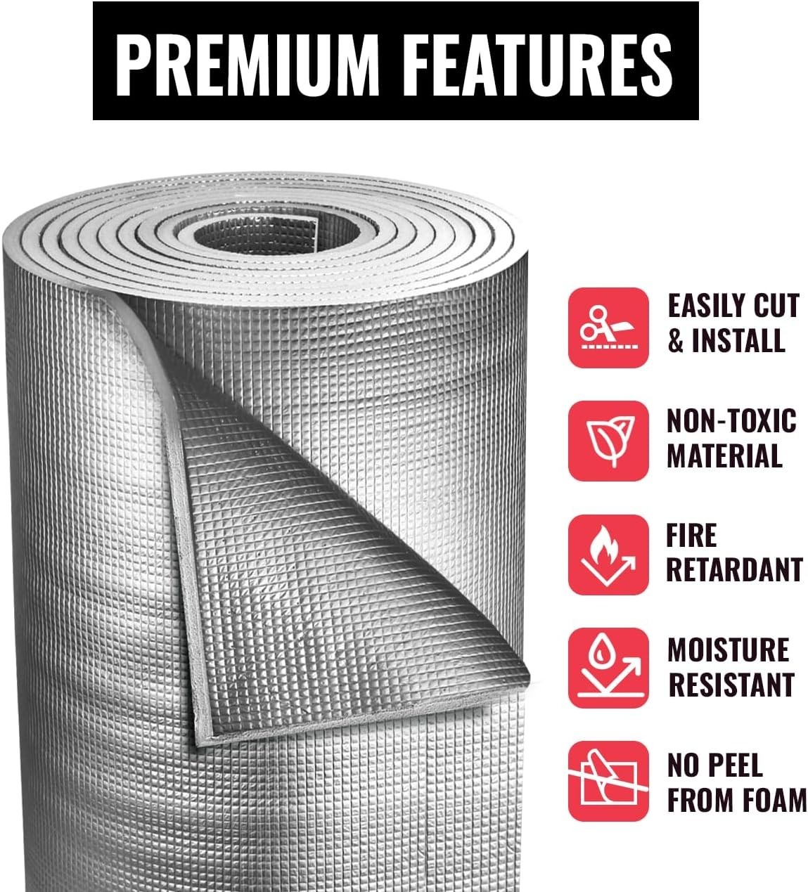 Durable 3mm Reflective Radiant Barrier – Indoor/Outdoor Energy Saver 48″ X 75″