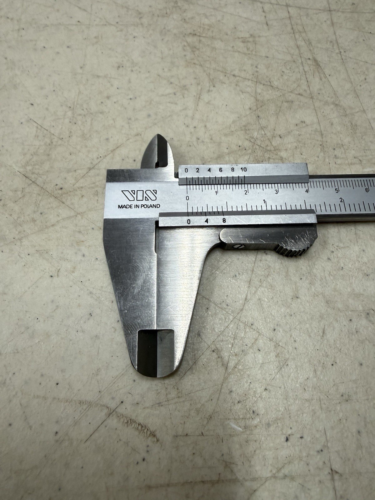 Vintage VIS Vernier Caliper Measure Gauge Tool Hardened Stainless Poland W/Case