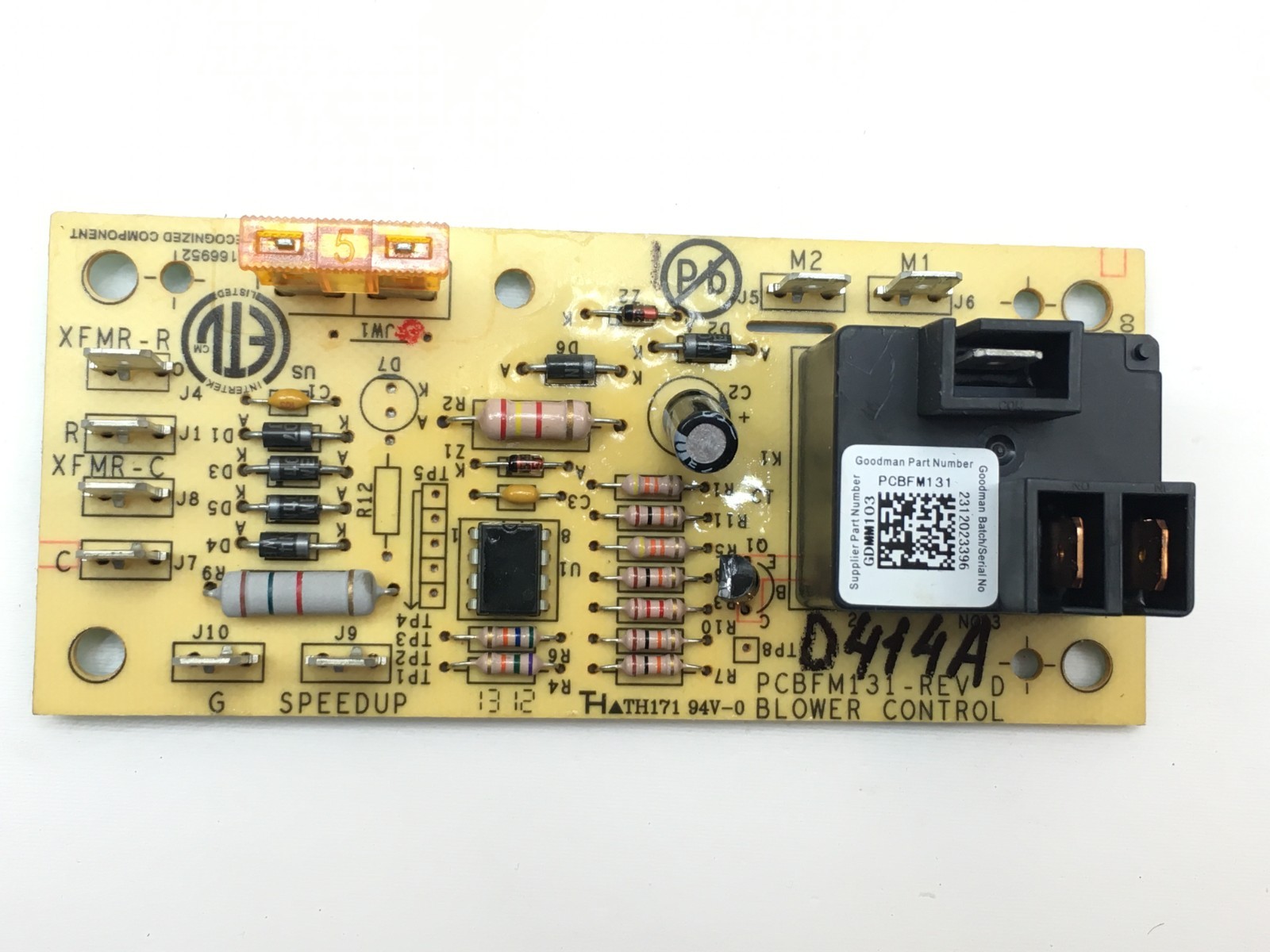 Goodman Amana Blower Control Board PCBFM131 used #D414A