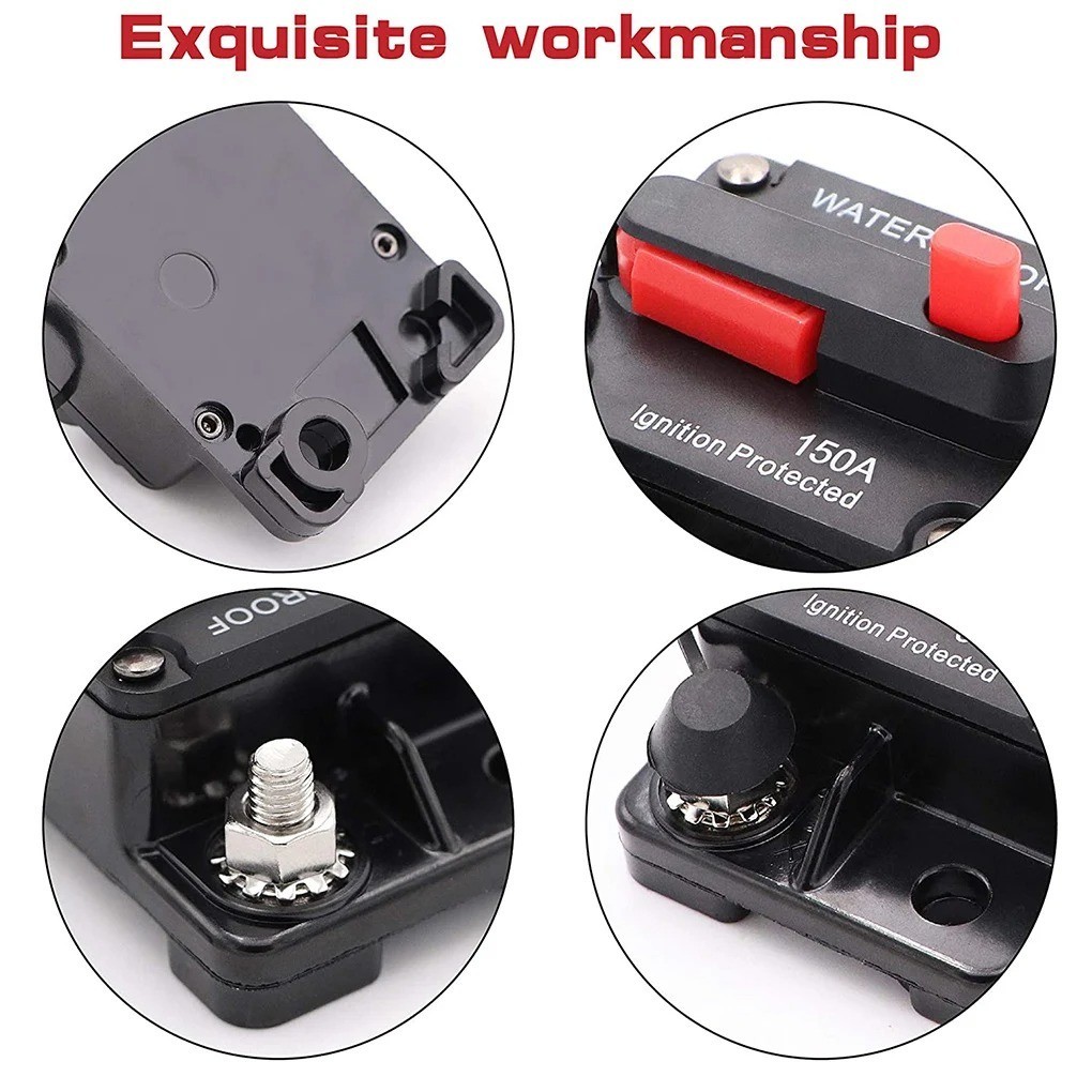 Waterproof Car Circuit Breaker Fuse Reset 30-300 Amp 12V-48V DC Car Boat Auto