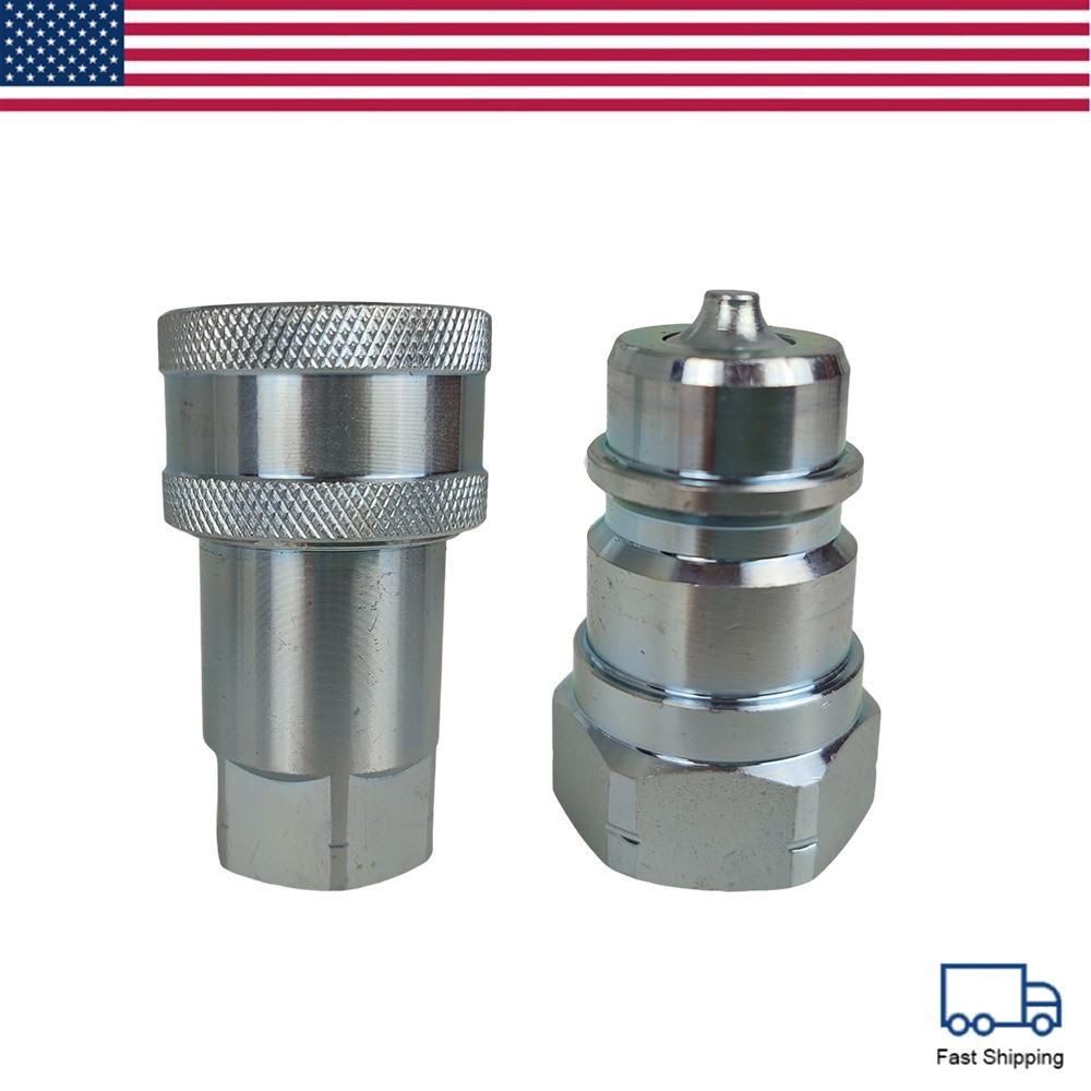 New For Pioneer Style Hydraulic Quick Connect Couplers 2 Sets 1/2″ Ag Poppet US