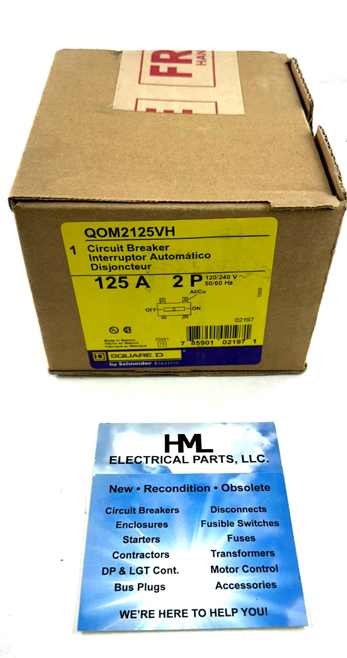 SQUARE D, QOM2125VH, 125A, 240V, MAIN CIRCUIT BREAKER *NEW IN BOX