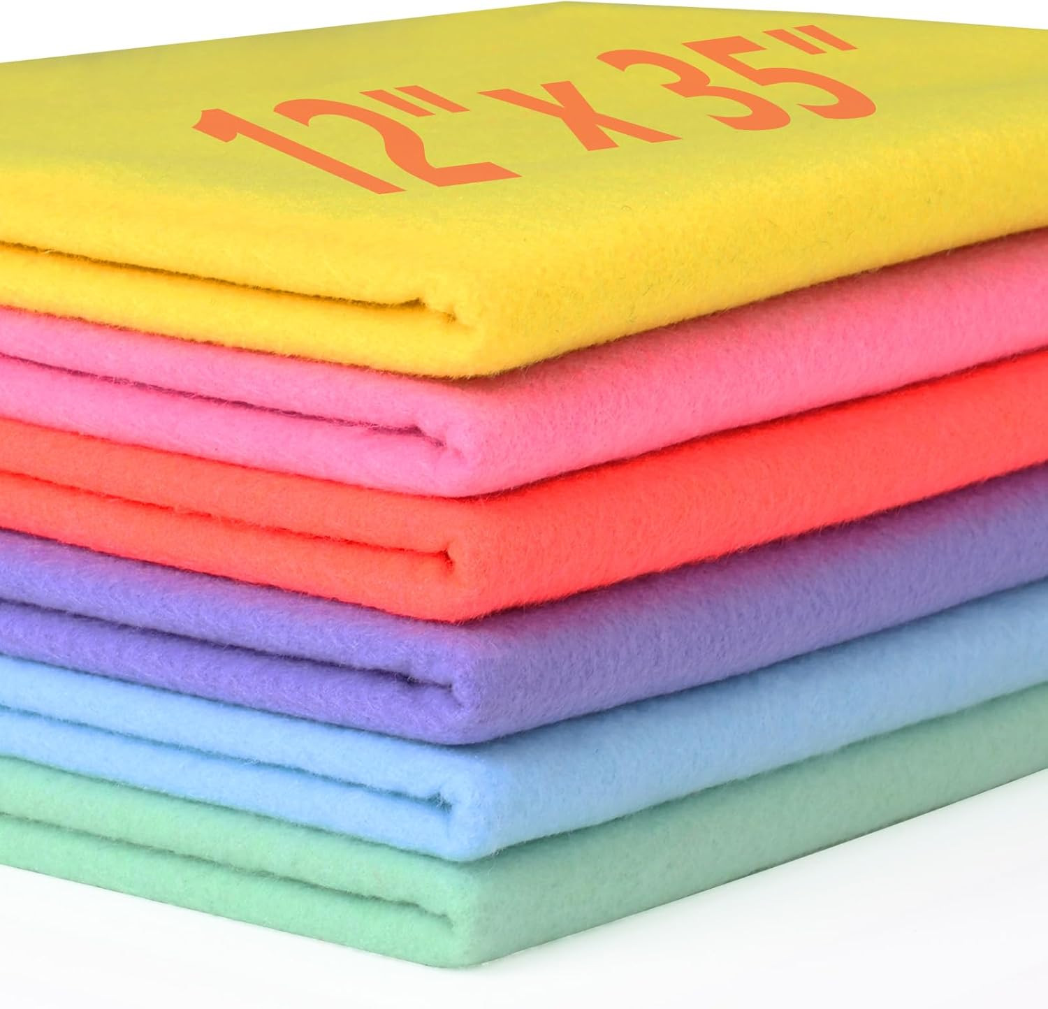 6 Rolls 12″X35″ 1.4Mm Thick Soft Felt Fabric Sheet 6 Assorted Macaron Series Col