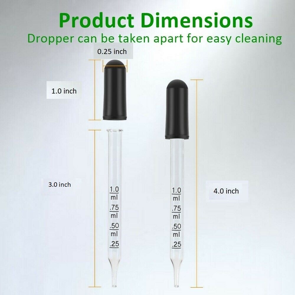 Glass Stirring Rods+Graduated Droppers for Lab,Kitchen,Science Education 4/Pack