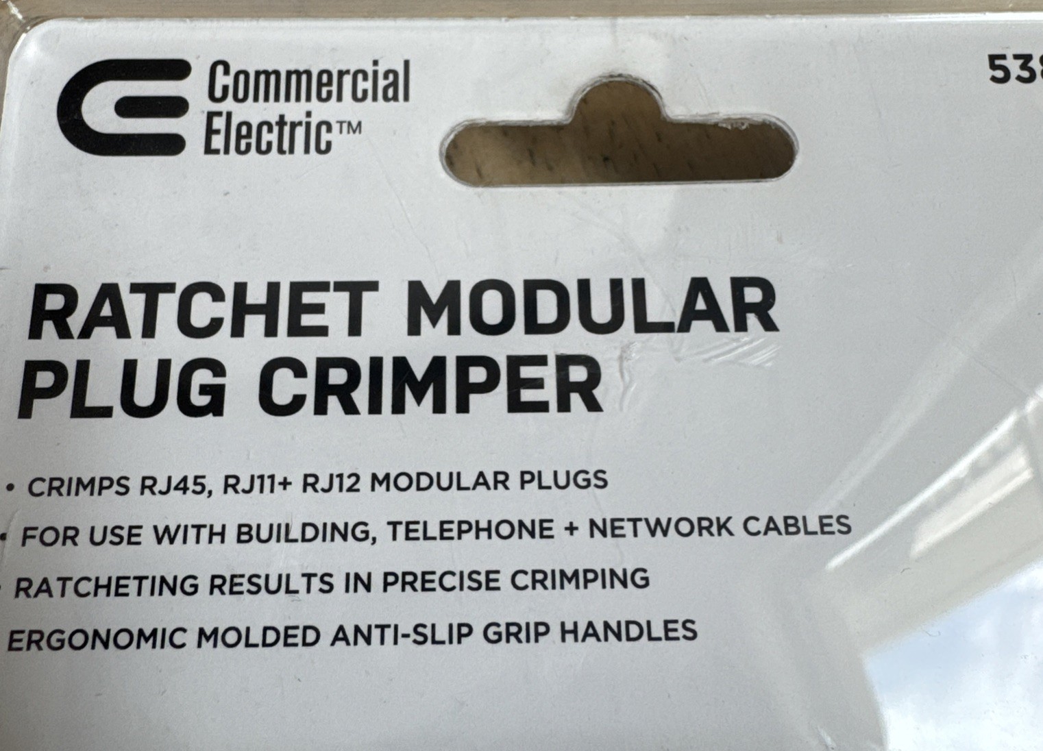 Ratcheting Modular Plug Crimper RJ-45 RJ-11 RJ-12 538443 Commercial Electric New