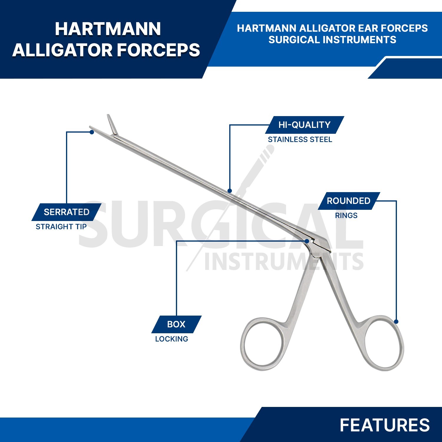 Alligator Forceps Surgical & Veterinary Instruments 6.5″ Stainless German Grade