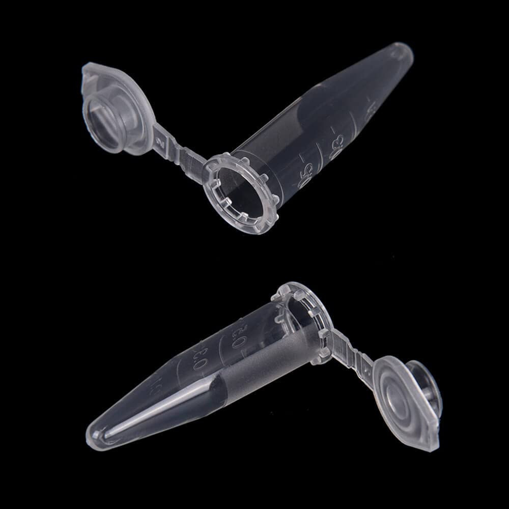 0.5ml Microcentrifuge Tubes 1000pcs, EO Sterilized Plastic Small Vials with Caps